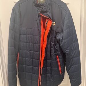 Howler Brothers Navy and Orange Puffer Jacket